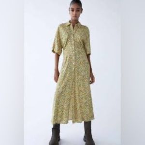 Zara Maxi Midi Shirt Dress Size L - image 1